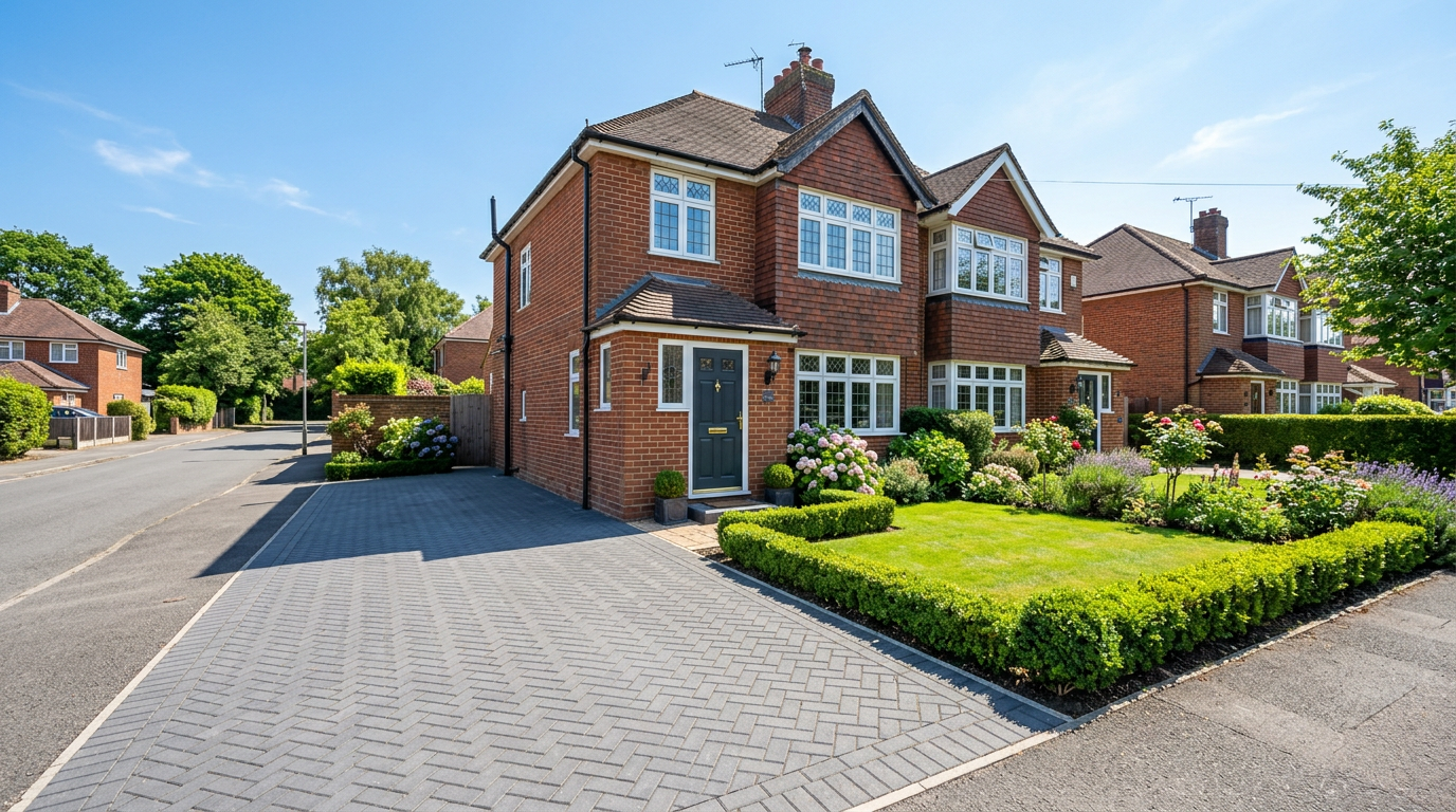 Clean UK detached house exterior in Manchester