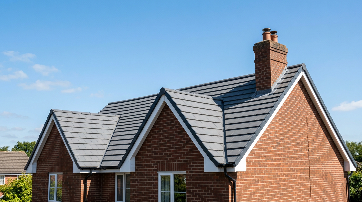 Professional roof cleaning on a UK home
